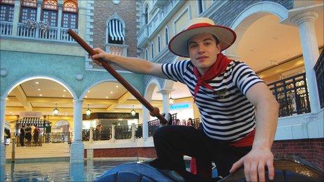 Gondolier in Macau