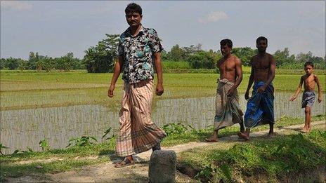 Villagers in Kalirhat village