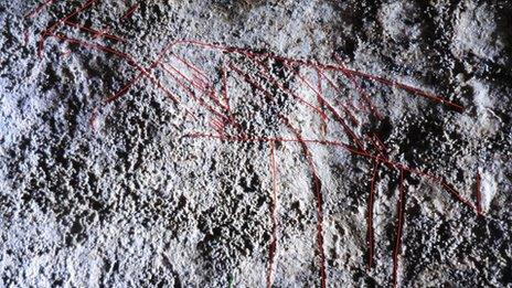 A rock carving in South Wales