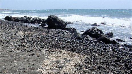 Pumice 'rock rafts', Santorini (Image: Oxford University)