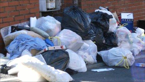 Bin bags in Hyde Park