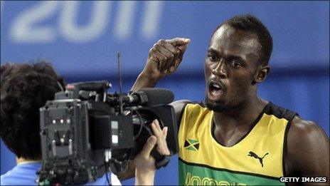 Usain Bolt before the 100m final