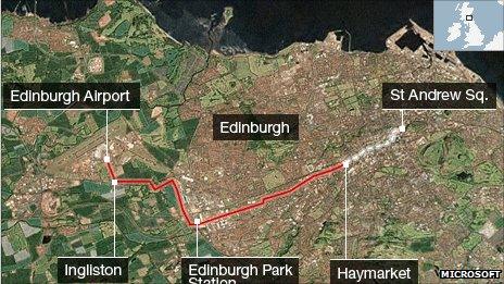 Edinburgh trams map