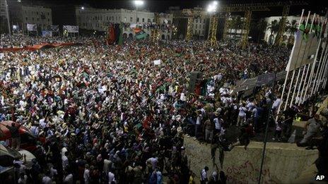 Libyans celebrate in Tripoli, 2 Sept