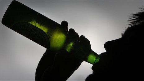 Boy drinking beer