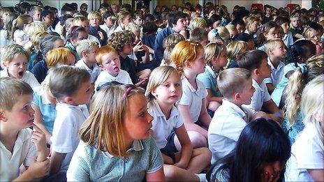 Children at Mile Oak Primary School near Brighton