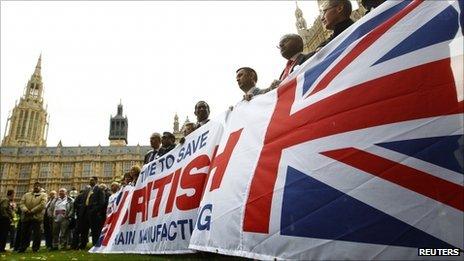 Bombardier delegation outside Parliament