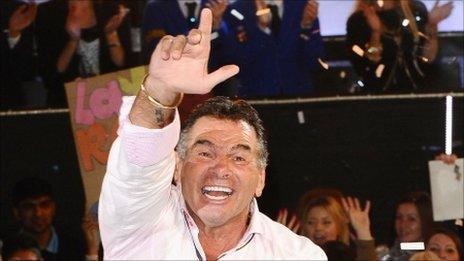 Paddy Doherty on stage after winning My Big Fat Gypsy Wedding