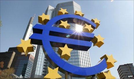 Euro in front of the European Central Bank (ECB) in Frankfurt