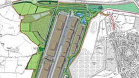 Drawing of the proposed Inland Port development in Doncaster