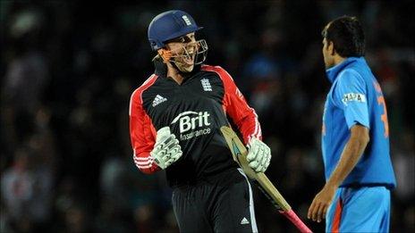 Graeme Swann hits the winning runs for England