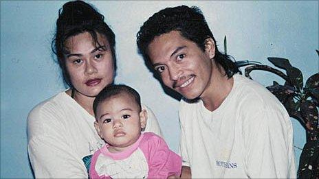 Wales Manu Samoa 9-34 Moamoa Gale as a one-year-old with his parents Talaleu and Kirk