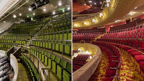 Theatre Royal before and after restoration. Pictures by Sally Ann Norman and Rory Gibson