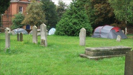 Tents at St Margaret's Church, Ipswich