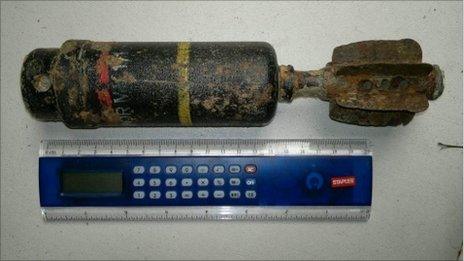 Explosive device. Photo: Cumbria police