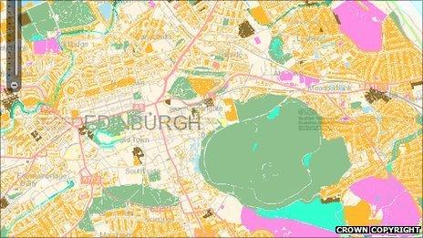 Greenspace Scotland map (Crown Copyright - all rights reserved Ordnance Survey)