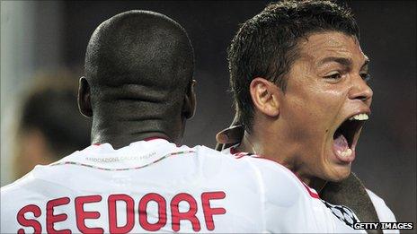 Clarence Seedorf and Thiago Silva