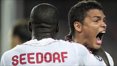 Clarence Seedorf and Thiago Silva