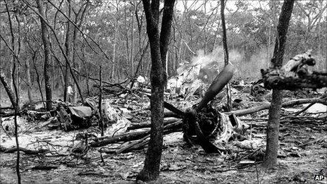 The crash site of Dag Hammarskjold DC6 plane