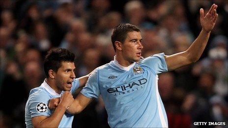 Sergio Aguero and Aleksandar Kolarov