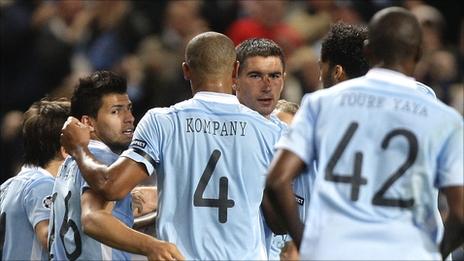 Aleksandar Kolarov celebrates his goal