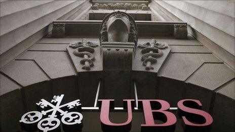 The logo of Swiss bank UBS is seen at the company's office at the Bahnhofstrasse in Zurich in this July 1, 2009 file photo.