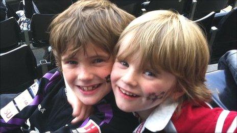 Harry Patterson, on the right, with his brother Dylan, pictured three weeks ago