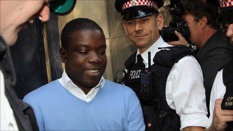 Kweku Adoboli leaving City of London Magistrates Court