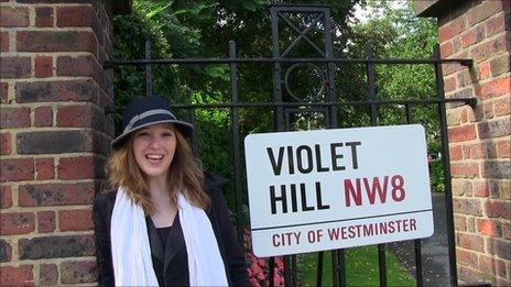 June Caravel and Violet Hill sign