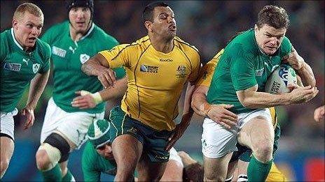 Action from Ireland v Australia