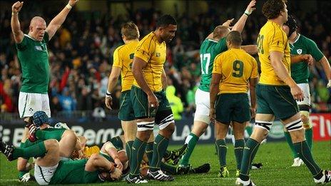 Ireland celebrate their victory