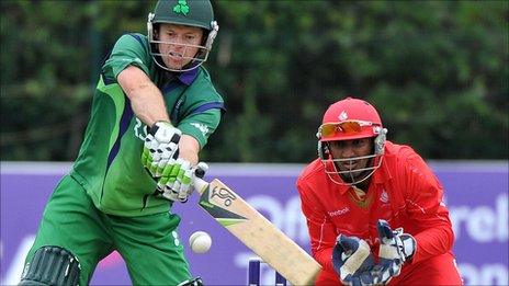 Ed Joyce attempts to add to his tally against Canada in Dublin