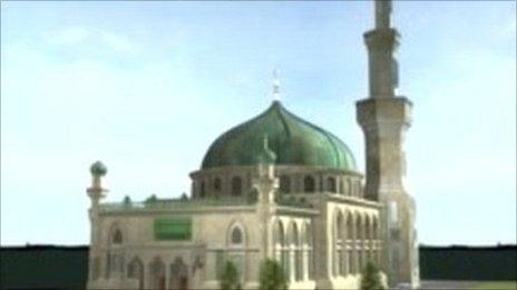 A computer generated image of the proposed Dudley Mosque