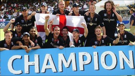 England celebrate winning the 2010 World Twenty20