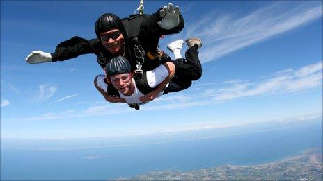 John's brother Chris Sharp doing his skydive