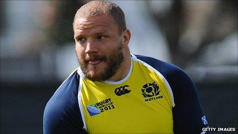 Scotland prop Euan Murray in training at the Rugby World Cup