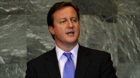 David Cameron addresses the 66th General Assembly on September 22, 2011 at the United Nations in New York