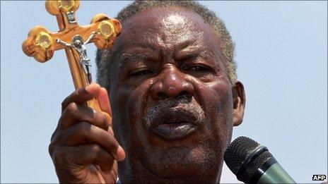 Zambia's newly elected President Michael Sata at a rally on 16 September