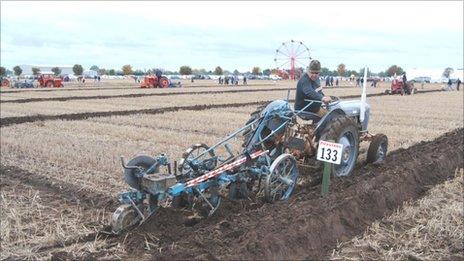 Michael Watkins taking part in the British National Ploughing Championships. Copyright: Society of Ploughmen