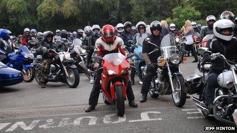 Motorcyclists assemble for A55 go-slow protest