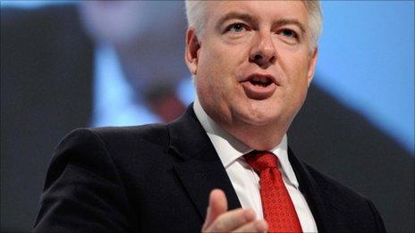 Carwyn Jones speaks to the Labour conference at the Echo Arena in Liverpool