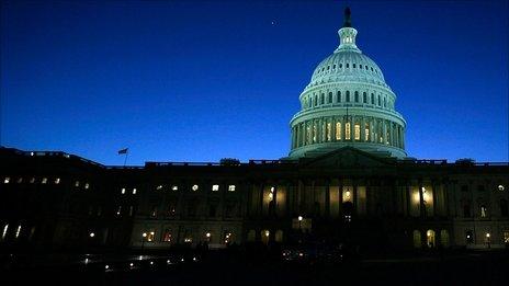 The US Capitol at night [file pic]