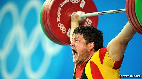 Matthias Steiner of Germany competes at the 2008 Beijing Olympic Games