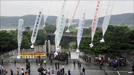 Balloons at the Korean border
