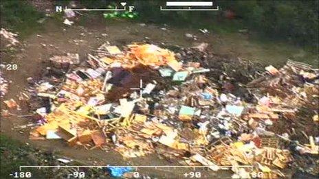 Waste filmed at Trago Mills. Pic: Environment Agency