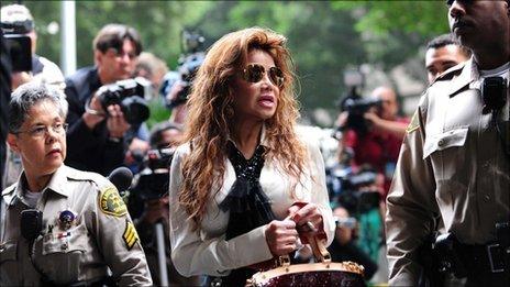 La Toya Jackson arrives outside the courthouse ahead of the third day of the trial of her brother Michael Jackson"s doctor on September 29, 2011 in Los Angeles