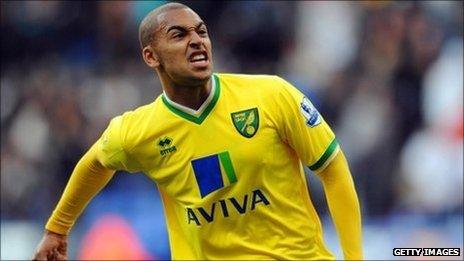 Norwich City striker James Vaughan