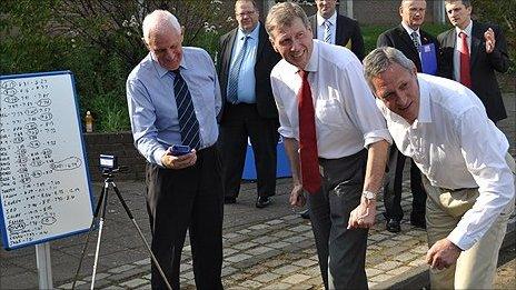 Scottish Justice Secretary Kenny MacAskill and Olympic sprint champion Allan Wells