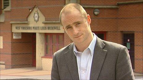 Mark Daly outside Bridewell Police station in Leeds