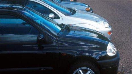 Cars parked in a car park